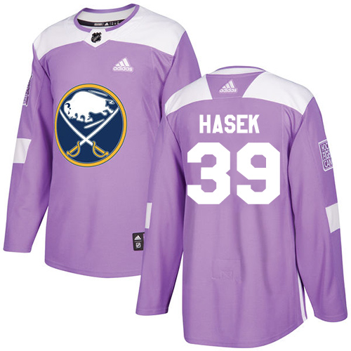 Adidas Sabres #39 Dominik Hasek Purple Authentic Fights Cancer Stitched NHL Jersey